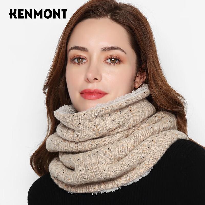 Kenmont Women s Winter Plush Wool Knit Scarf Neck Warmer One Size