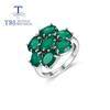 Natural Green Agate Gemstone Jewelry Set 925 Sterling Silver Earrings Silver Rings for Women Wife Nice Gift