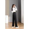 VYOOU Straight Comfortable for and Fall Size Women's Wide-Leg Pants, High-Waisted, Leg-Lengthening, Silhouette, Moisture-Wicking, Commuting, Spring,