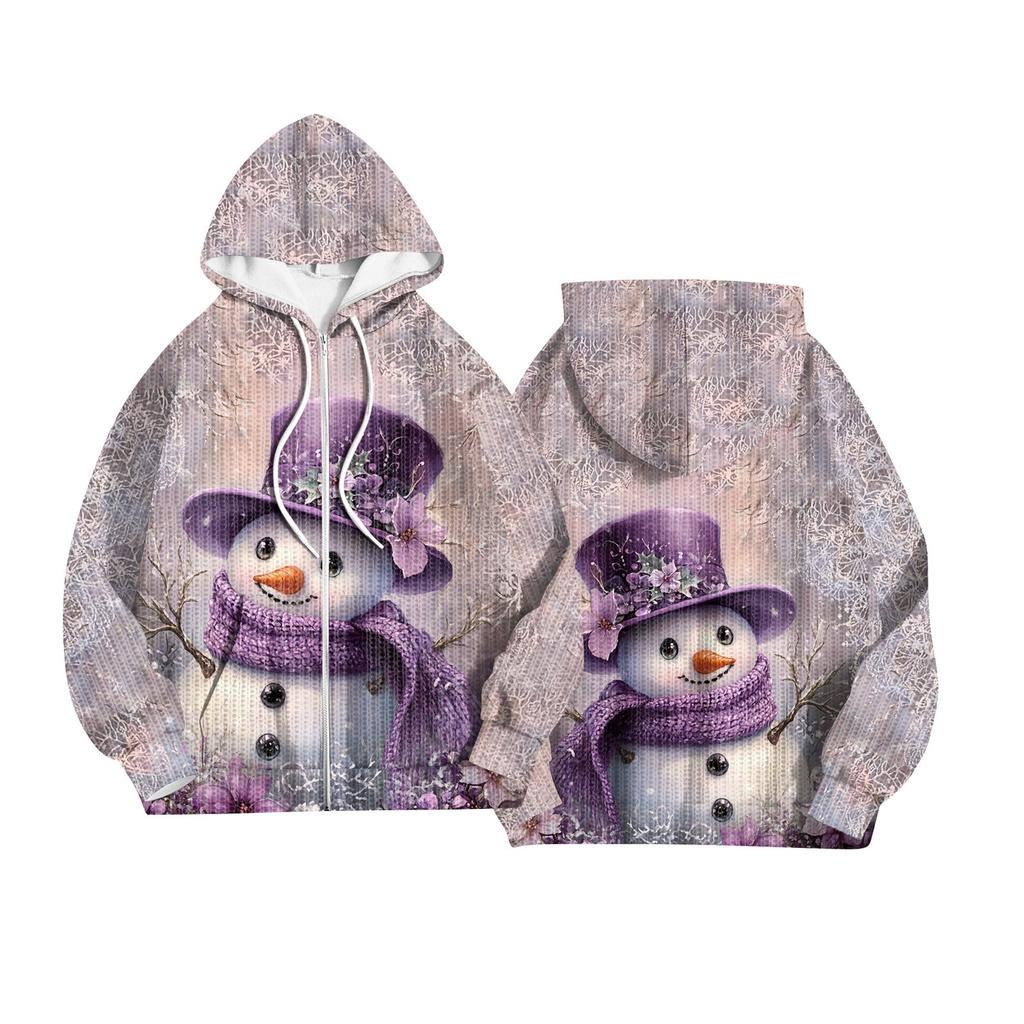 Women's Fashion Jacket Casual Printed Long-sleeved Hooded Cardigan Sweatshirts