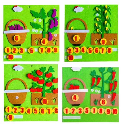 Kinder Montessori Mathe Spielzeug Gemüse pflücken DIY 3D Puzzles Digitale Bildung Kindergarten Frühes Lernen Spielzeug Geschenke