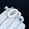 Regenbogenmondstein Anhänger, 925 Sterlingsilber Handgefertigter Schmuck, Blautopas Silberanhänger, Partyschmuck für Damen, Anhänger Weihnachtsschmuck
