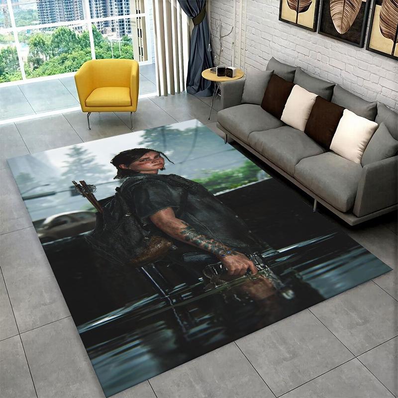 Horror Game TV The Last of Us Non-Slip Area Rug for Living Room,Bedroom,Playroom,Soft Carpet Floor Mat Home Decor Rug Kids Room