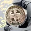 Zodiac Chinezesc Capră 2027 Monedă de Colecție Norocoasă Finisaj Detaliat Suvenir pentru Cadou de Anul Nou Hobby Colecționar