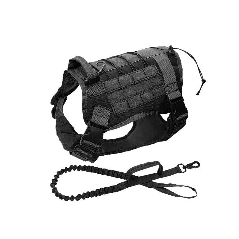 Adjustable Tactical Dog Vest & Leash Set - Anti-Shock for Large Dogs