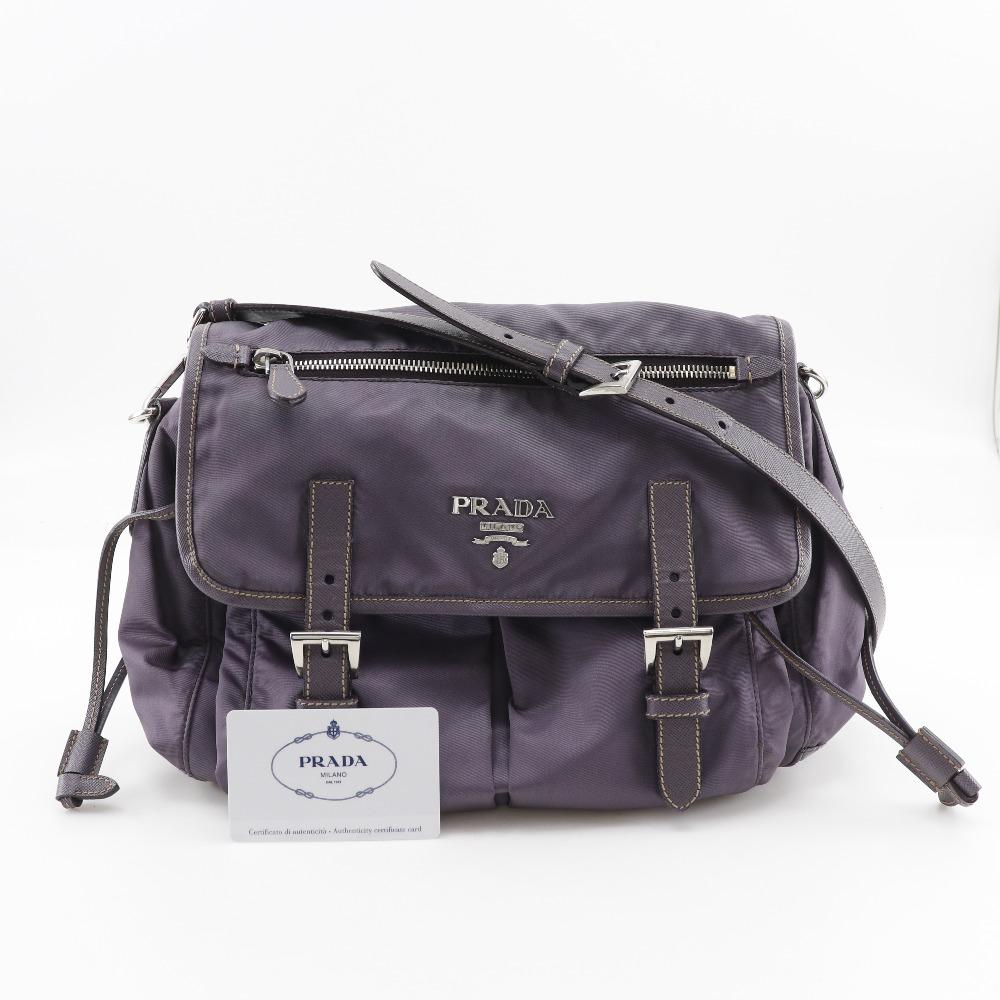 PRADA Shoulder Bag BT0687 MIRTILLO purple Nylon/leather Women Used