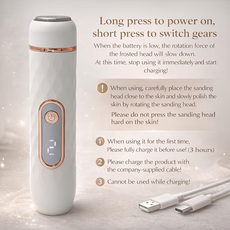 Electric foot grinder automatic exfoliator callus removal tool portable electronic foot pedicure one-button control for removing hard and cracked skin