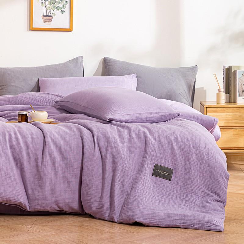 100% Cotton Double Gauze Bedding Set Soft Breathable Bed Sheets Duvet Cover Single Beds