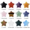 3Pcs Natural Stone Carved Five-pointed Star Figurine 15×15mm Polished Mini Crystal Star Ornament For Reiki Healing DIY Craft Jewelry Making