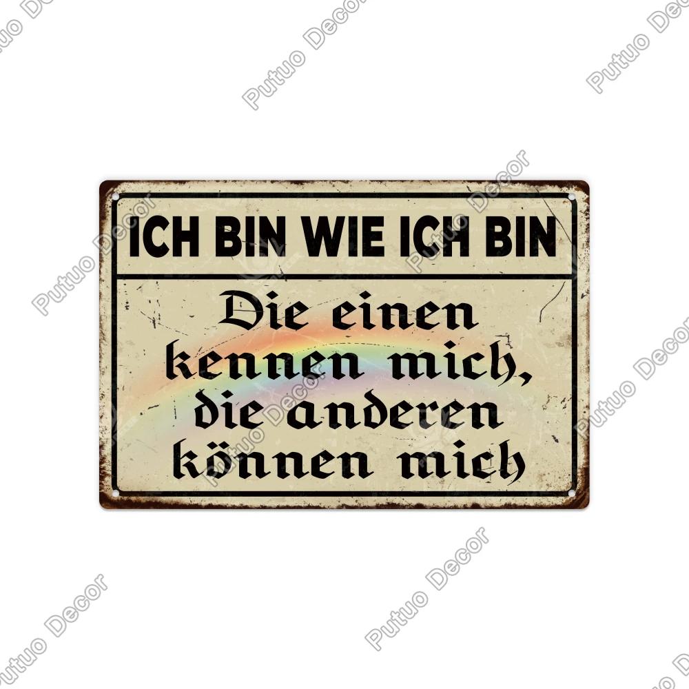 Putuo Decor Vintage German Metal Tin Sign  Rustic Wall Art for Home Office Cafe Farmhouse  Perfect Gift for Friends  Unique Deco