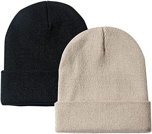 Rosoz Unisex Winter Beanie Cuffed Knit Skull Cap for Men and Women