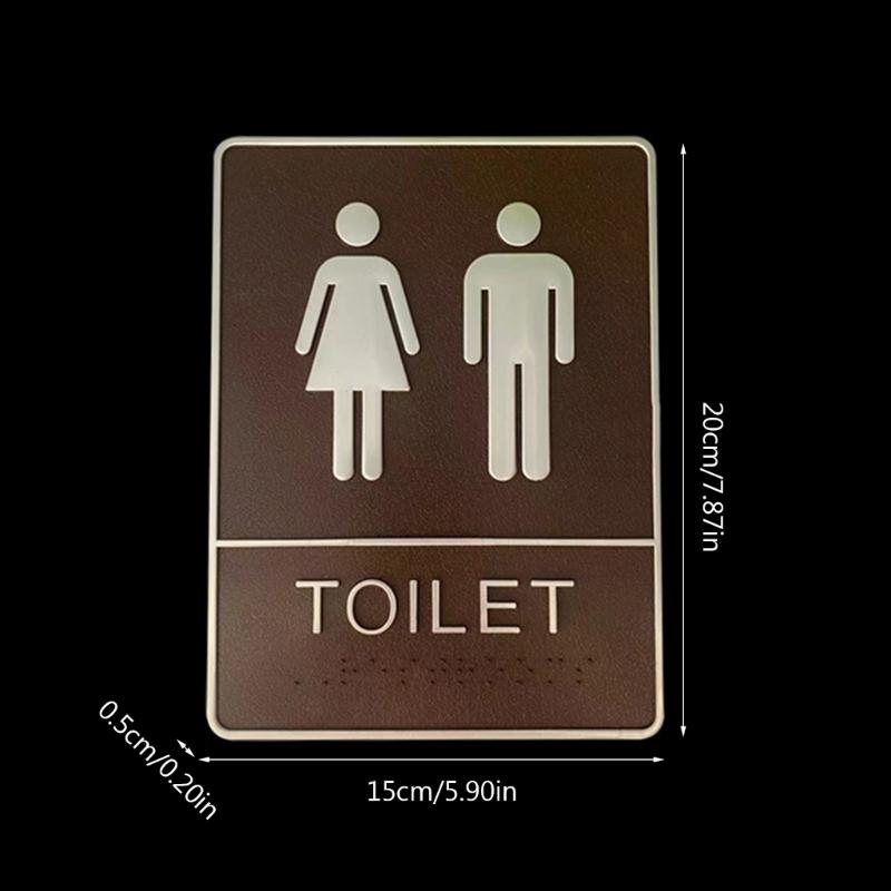Toilet Door Sign Men Women Bathroom WC Mark Label Self-Adhesive Wall Sticker DIY Decor for Office Business Hotel Unisex