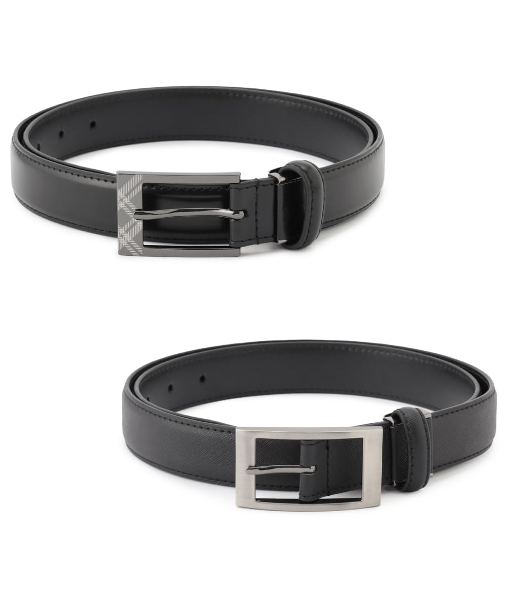 

ORIHICA Набор делового костюма Регулируемый Натуральный Подарочная коробка Черный Пин Накаичи Сафьяно Бесплатные Двухкомпонентные ремни, Размер, Кожа, В комплекте, Мужской Клетка/Черный