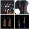 Natural Crystal Agate Amethyst Powder Crystal Irregular Gravel Beaded Earrings Long Fringed Earrings