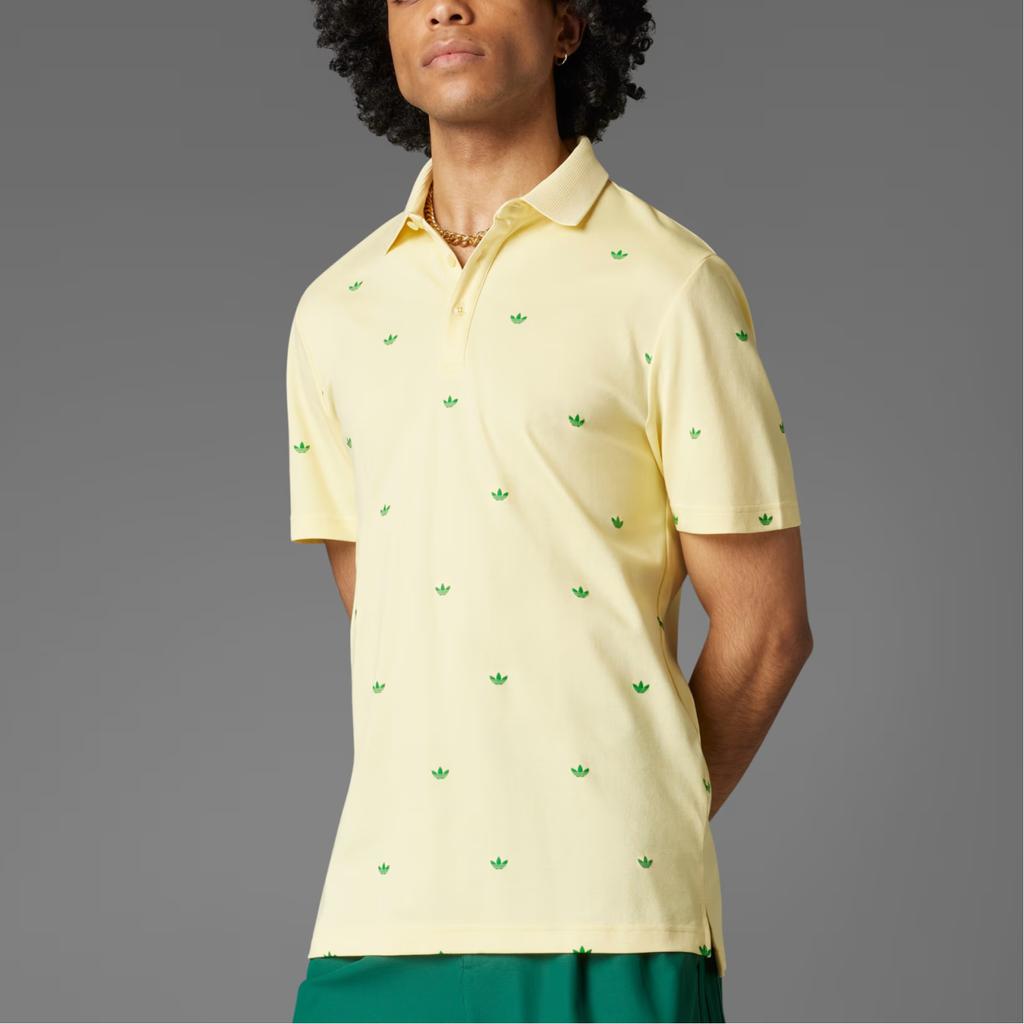 Adidas Originals Trefoil SS25 Golf Series Fashion Comfortable Versatile Short Sleeve Polo Shirt Men tops Light-Yellow JM8257