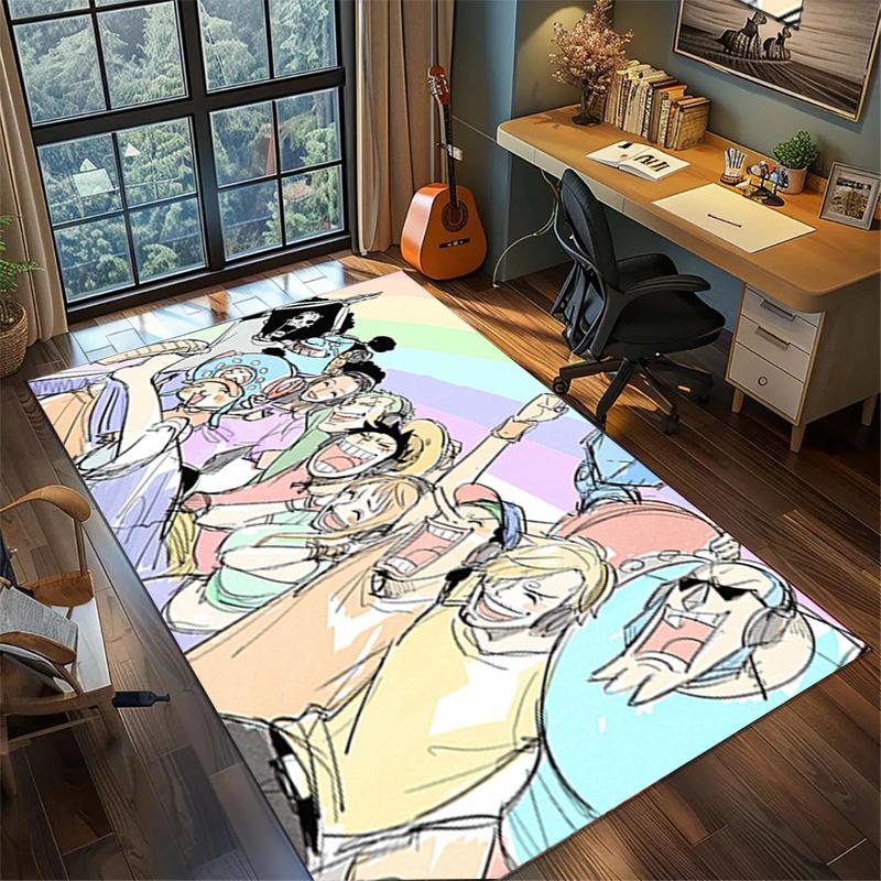Non Slip Washable "ONE PIECE" Rug Large Area Carpet Gamer Room Bedroom Home Decor Kwq2