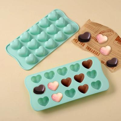1 PZ Stampo in Silicone a Forma di Cuore con 15 Fori per Cioccolato Stampo per Griglia di Ghiaccio Stampo da Forno per Mousse Caramelle Morbide
