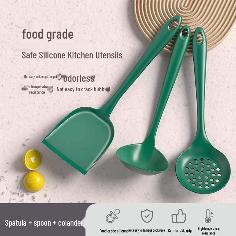 

Набор из 3 предметов: Половник для супа с антипригарным покрытием и кухонные принадлежности для жарки - Большой, Толстый, Длинная ручка.