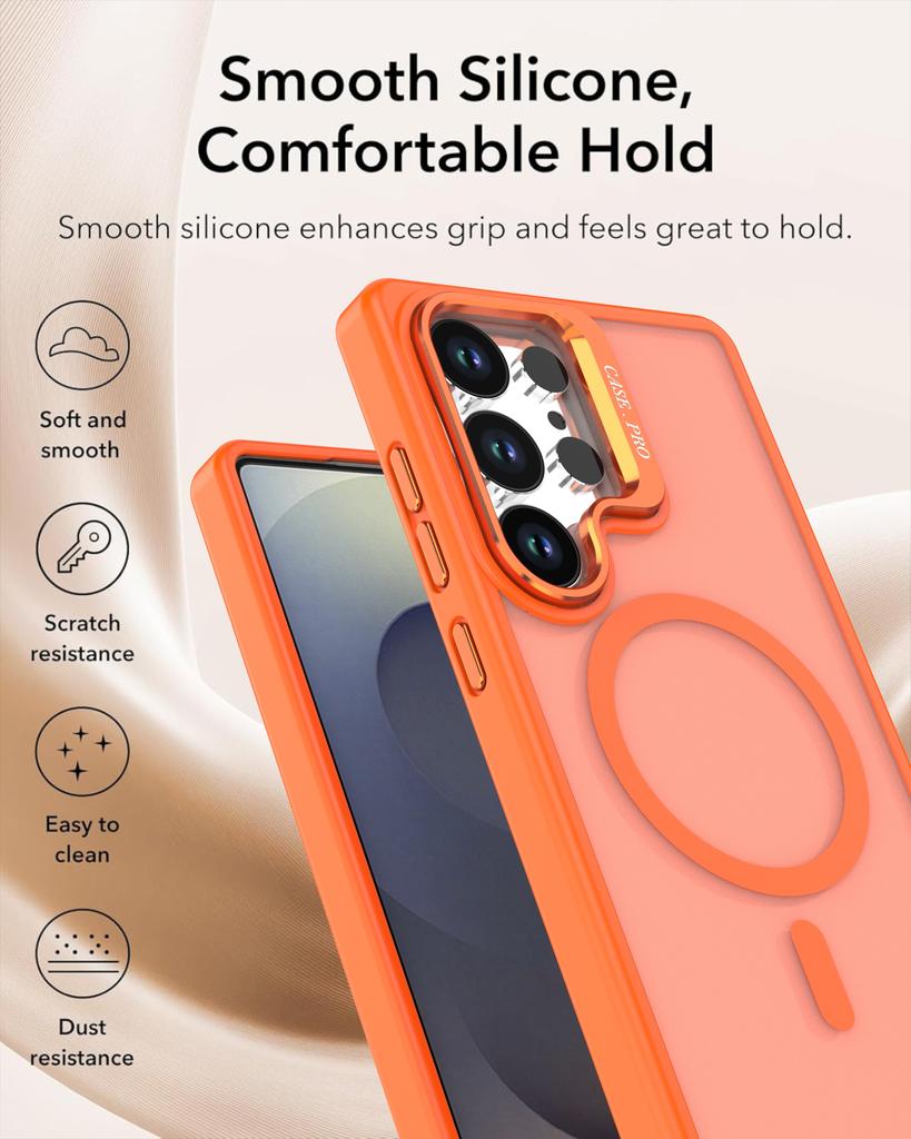 For Magsafe Magnetic Metal Lens Protection Stand Case For Samsung Galaxy A56 A17 A07 A36 A26 A16 A06 A55 A35 A25 A15 A05S Cover
