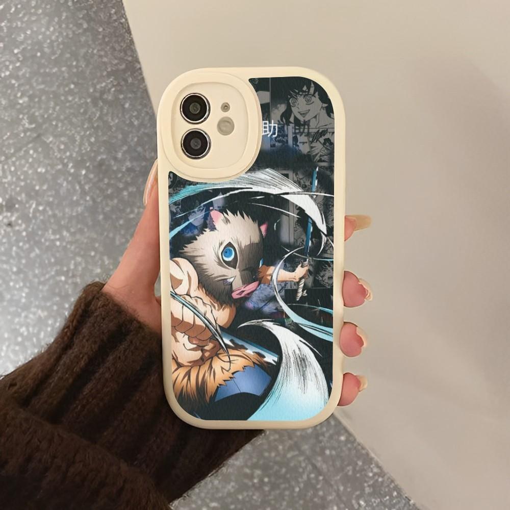 Inosuke Hashibira Anime Telefondeksel Hardt Lær For IPhone 14 13 12 Mini 11 14 Pro Max Xs X Xr 7 8 Plus 6 6s