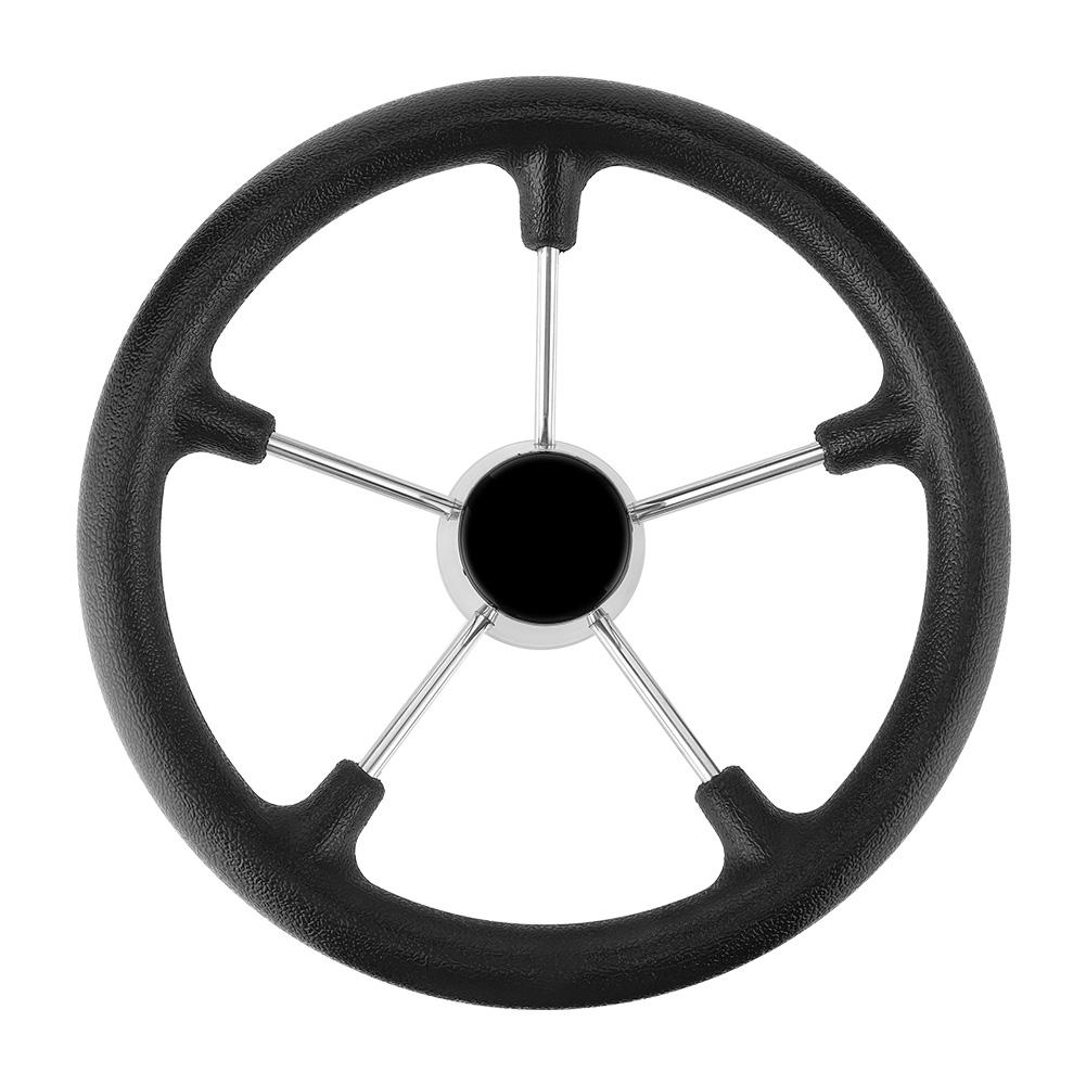 13 1 2 Inches Boat Stainless Steel 5 Spokes Steering Wheel with Black Foam Grip