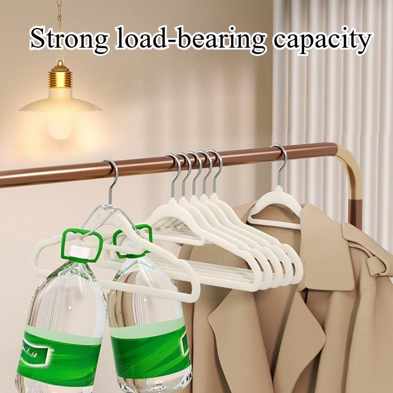 10/20/30Pcs Non-Slip Velvet Hangers Space Saving Hook Flocked Felt Clothes Drying Rack Organizer