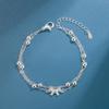 Luxury 925 Silver Double Layer Chain knotted Bracelet for Woman Minimalist Geometric Collage Bracelet Women's Jewelry