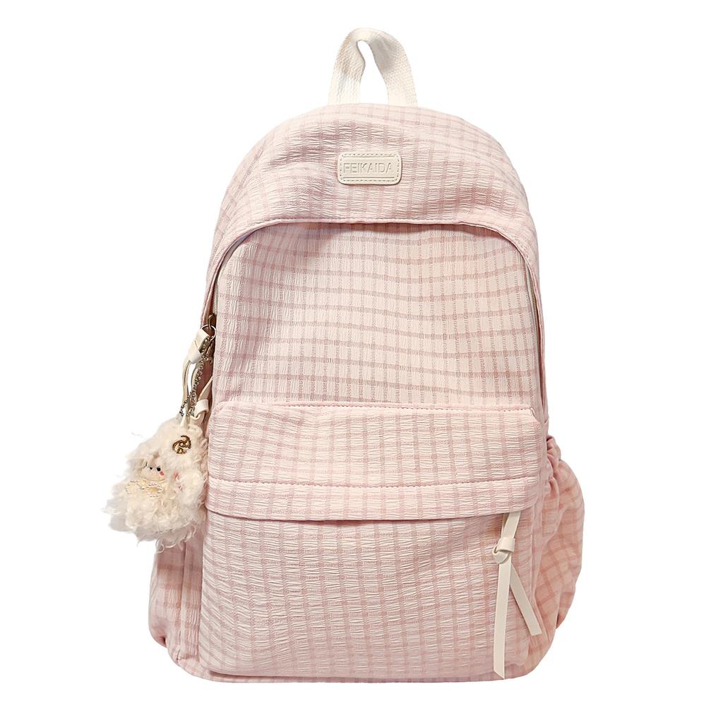 Schoolbag schoolbag girls Japanese small fresh plaid cute backpack college student casual versatile travel backpack