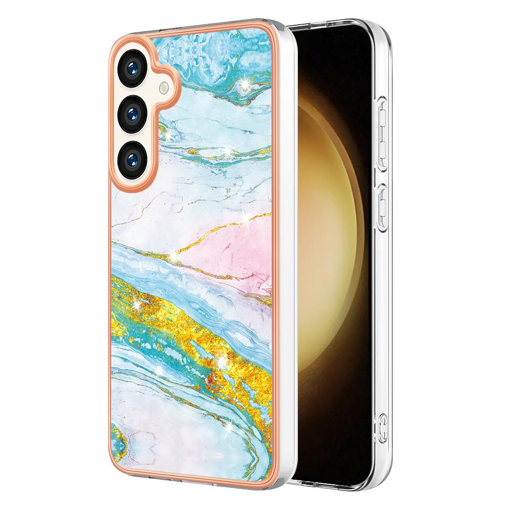 

For Samsung Galaxy S24/Galaxy S25 TPU Case with IMD Marble Pattern Electroplated Back Cover F