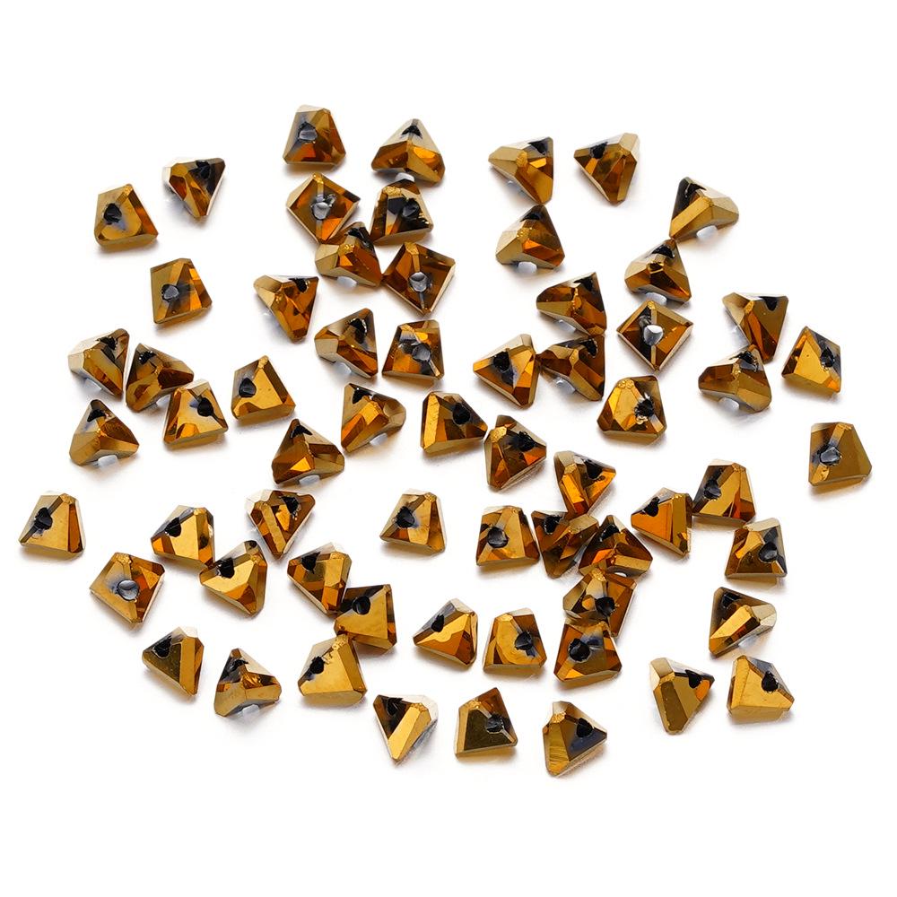 Electroplated Glass Crystal Triangle Beads 4mm/6mm for DIY Earrings & Bracelet Accessories.