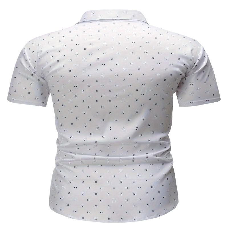 Summer Unique 3D Digital Printed Pattern Breathable Polyester Fiber Men's Casual Short Sleeved Shirt