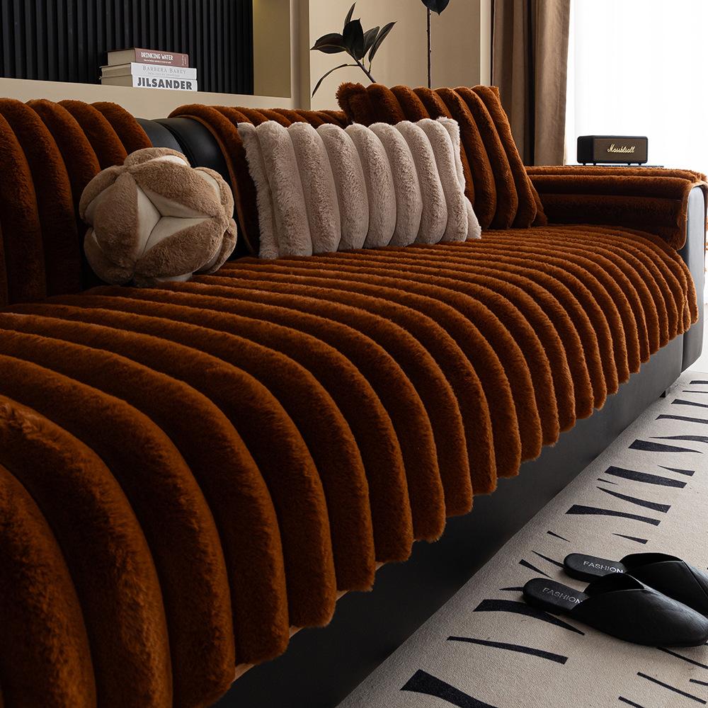 

Rabbit Treasure Sofa Cushion Nordic Style Plush Seat Cushion New Light Luxury High-End Non-Slip Sofa Cover Blanket 70*70cm