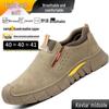 HUIZUMEI Men's Slip-On Safety Shoes