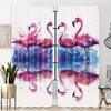 2-Piece Flamingo & Floral Print Curtains Set Rod Pocket Design Polyester  For Living Room Bedroom Kitchen Blinds Floor Window