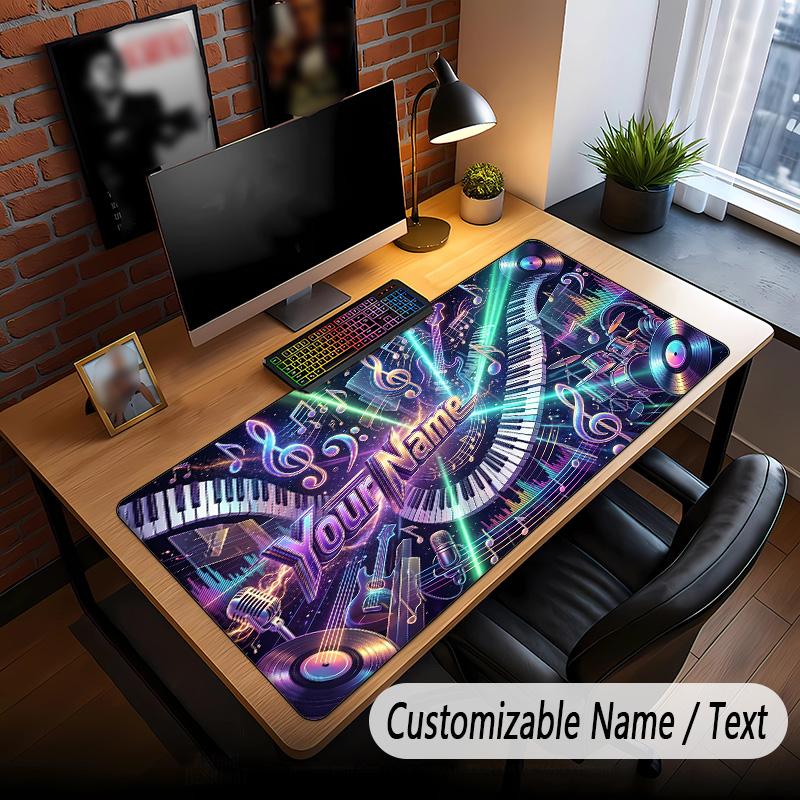 Music General Theme Custom Mouse Pad Personalized With Name Text Customized Desk Mat For Office Home Decor