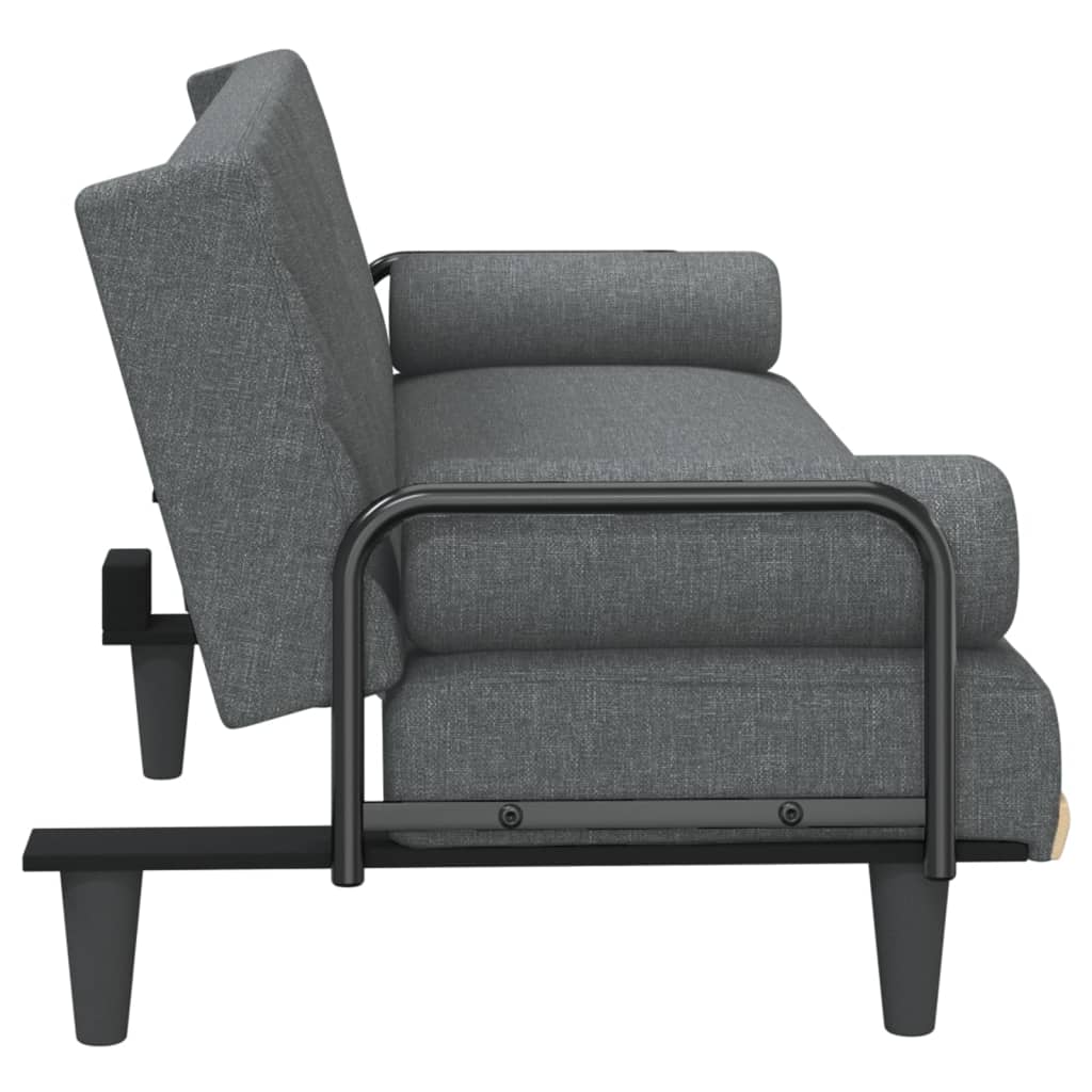 Vidaxl Foldable Sofa With Armrests, Dark Grey, Upholstered