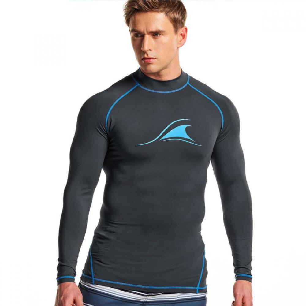 

Купальник Рашгард с длинными рукавами и воротником-стойкой TSLA TM MSR35