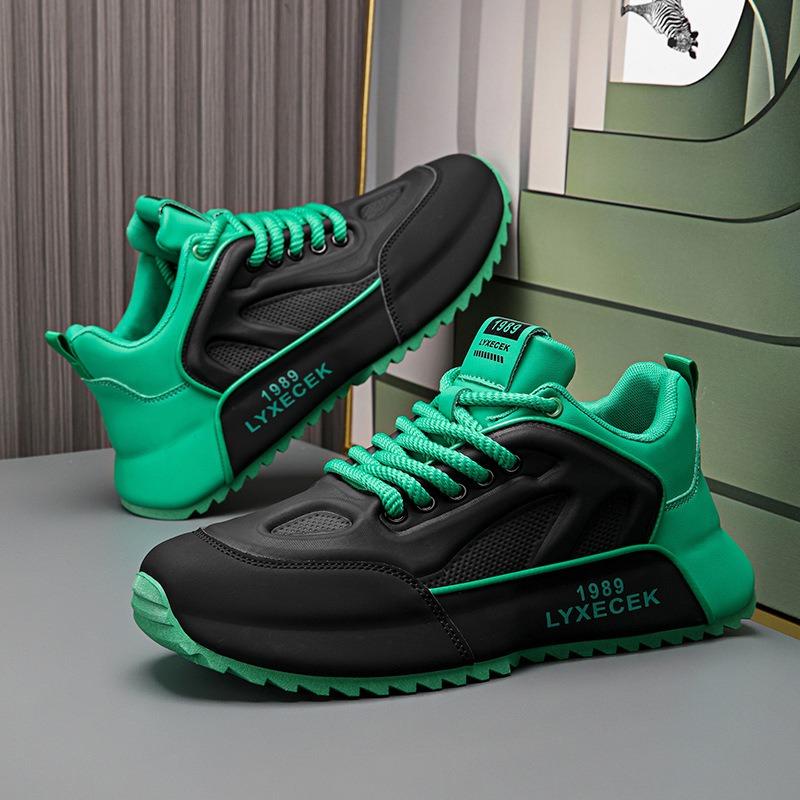 Fashion Shoes for Men Leather Lace-Up Sneakers Trendy Versatile Non-Slip Casual Shoe Versatile Daily Comfort Men Shoes Zapatillas Hombre