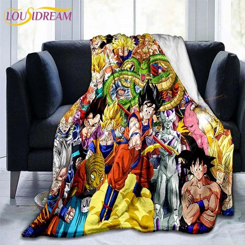 Couverture en flanelle avec personnages de dessins animés japonais célèbres, couverture polaire pour enfants, canapé, voyage, Camping