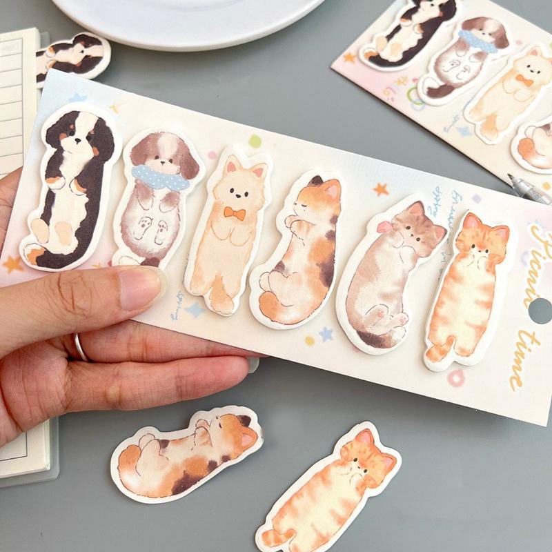 

120 Аркушів/Набір Милі Кіт Собака Стікери-Нотатки Закладки Сторінки Book Markers Для Позначення Сторінок Повідомлення Класифікація Файли Прапорці Наліпки A1