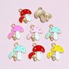 20pcs Enamel Mushroom Charms Pendant 19x19mm Alloy Metal DIY Jewelry Making Accessories for Earring Bracelet Necklace Finding