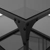  Coffee Table with Black Glass Top, 50x50x45 Cm, Steel