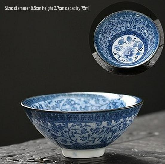 Blau-weiße Douli-Teetasse aus Porzellan für Kung-Fu-Tee
