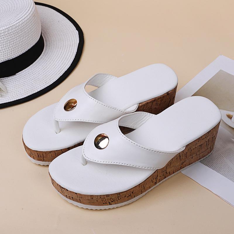2021 Summer Plus Size Wedge Heel Flip-Flops for Women