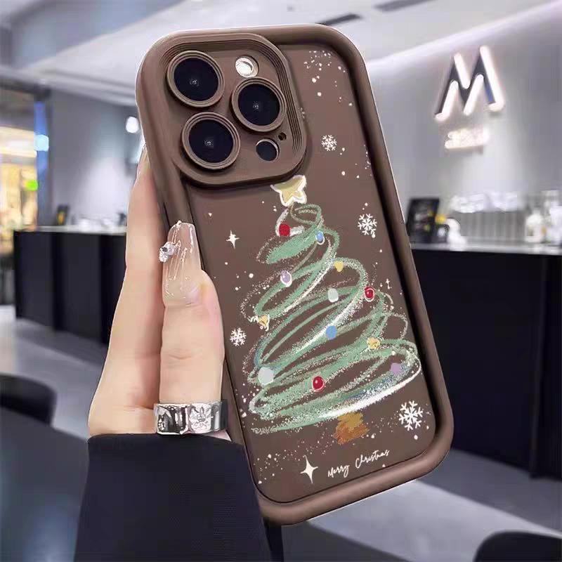Cartoon Christmas Case For IPhone 11 14 15 Pro Max 13 12 Mini X XR XS Max 6 6S 7 8 Plus New Year Gift Silicone Protection Cover