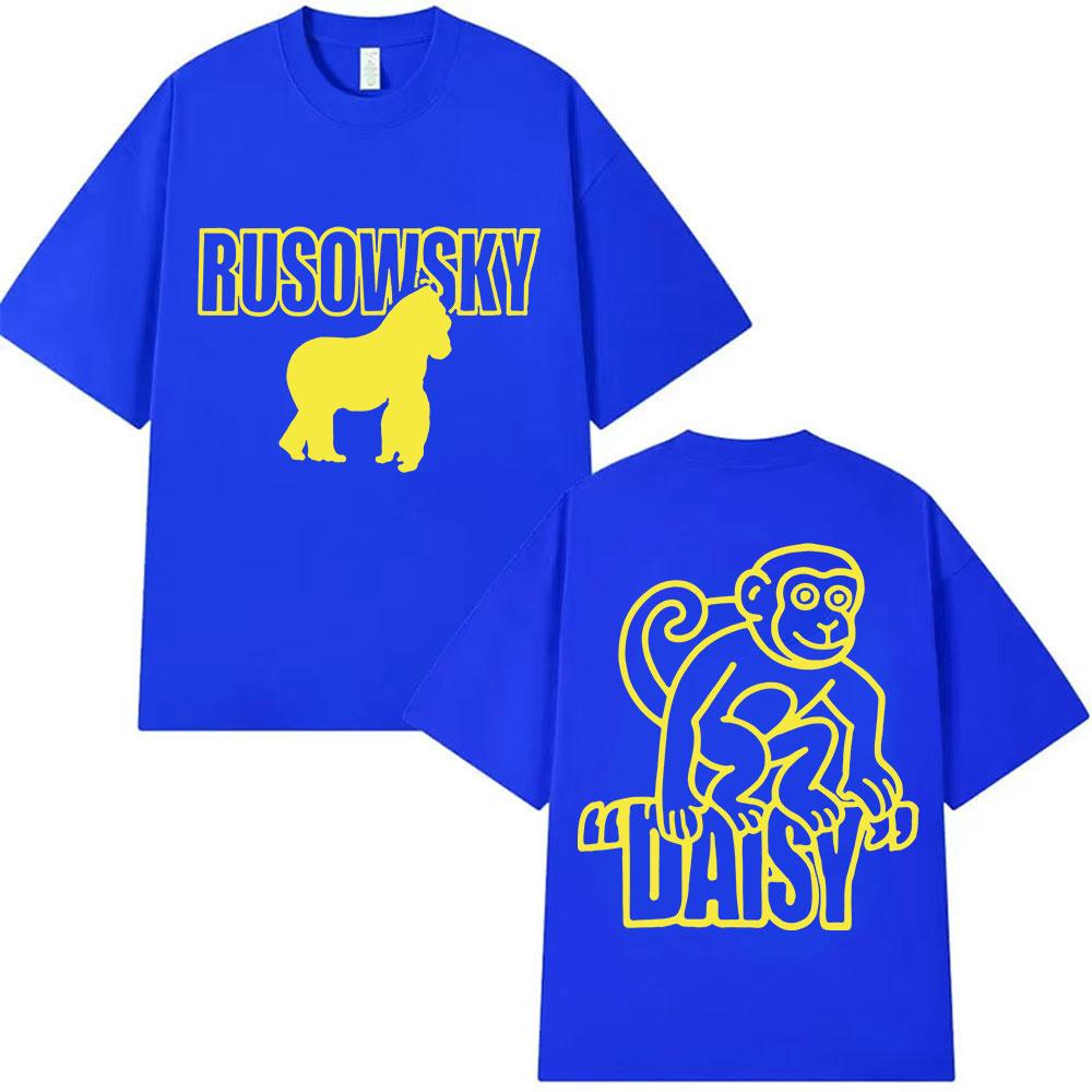 Rapper Rusowsky Daisy Tour 2025 Print T Shirt Mens High Quality Vintage Fashion Tshirts Y2k Unisex Harajuku Clothing Tshirt