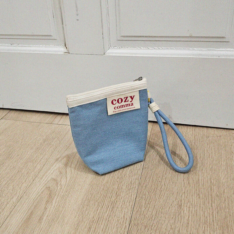 

My own custom wrist strap pouch_denim light blue 12. Pastel Yellow