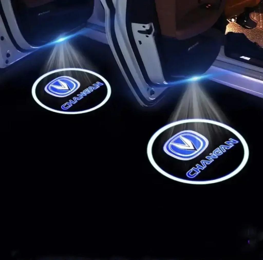Car Door Projector LED Shadow Lights Lamp Car Accessories For Universal Vehicle Models Car Logo Wireless Courtesy For Changan