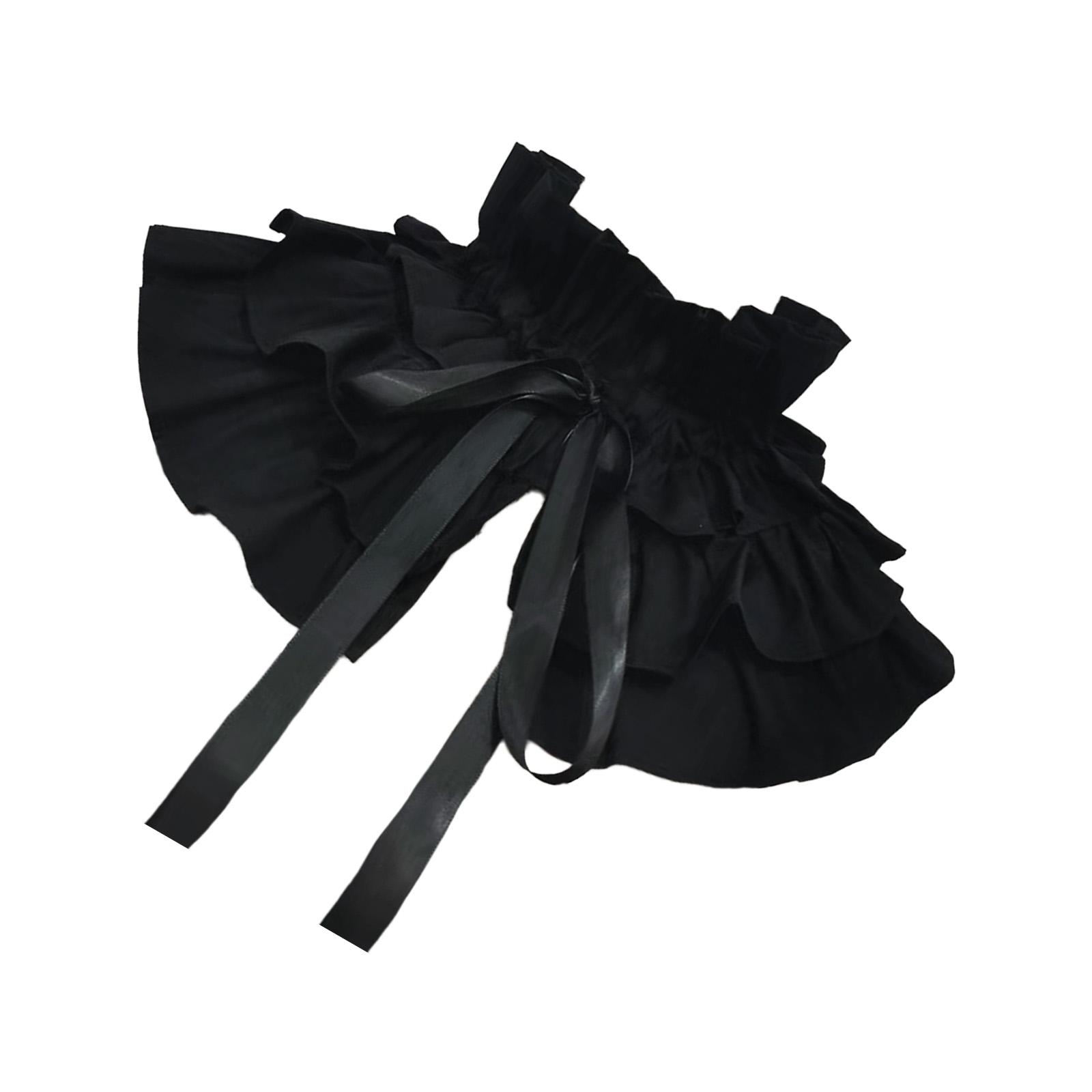 

Элегантный съемный кружевной воротник во французском стиле с многослойными оборками для повседневного наряда и романтических случаев чёрный