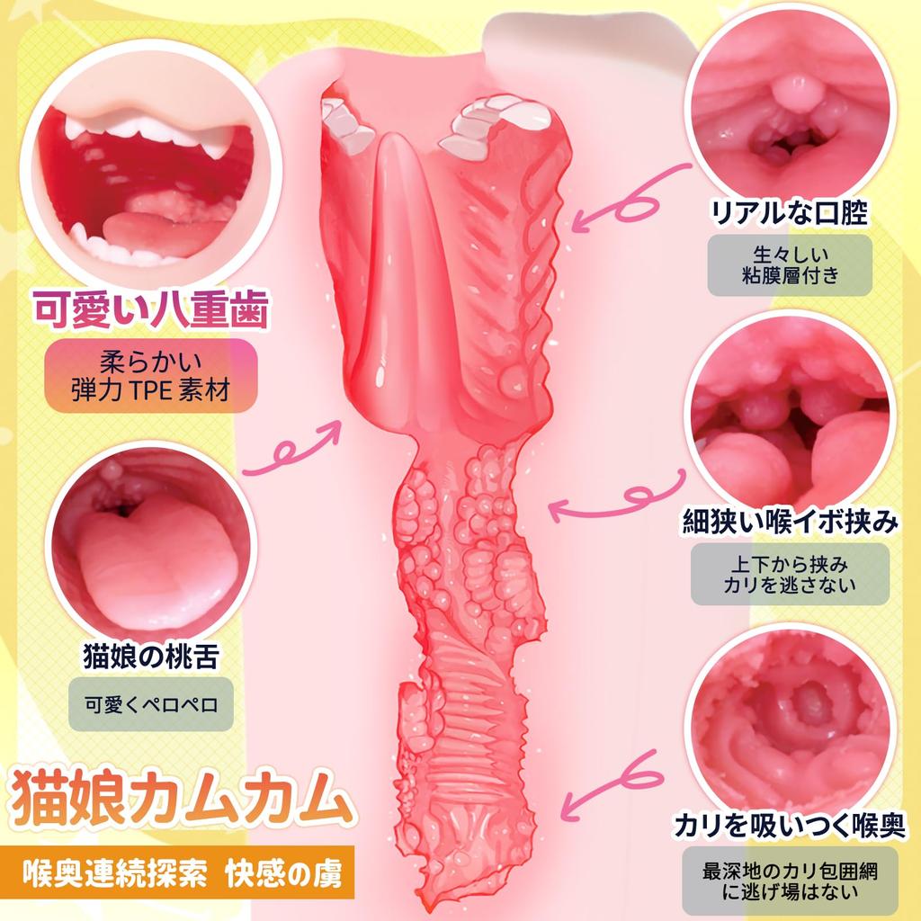 Genki Neko Musume Mund Blowjob Masturbator Beliebter Masturbator Loch Entspannende Stimulation Zähne Zunge Rachen Mundförmiger Masturbator Realistisch